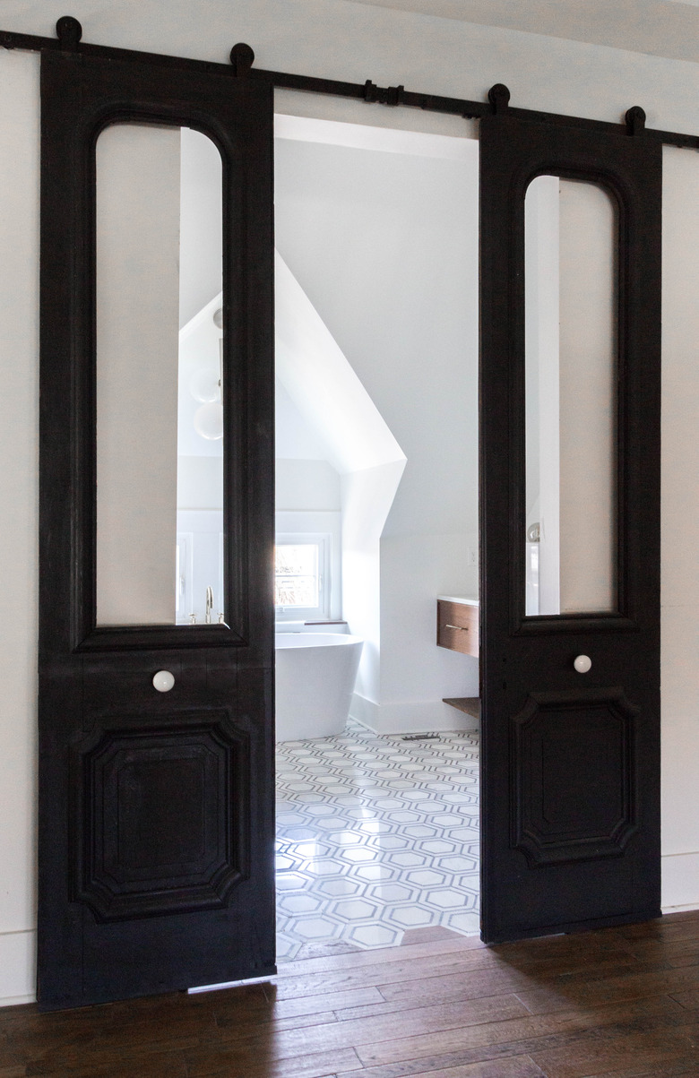 Good Bones: Restored Vintage Doors Lend Drama to a Majestic Master Bath