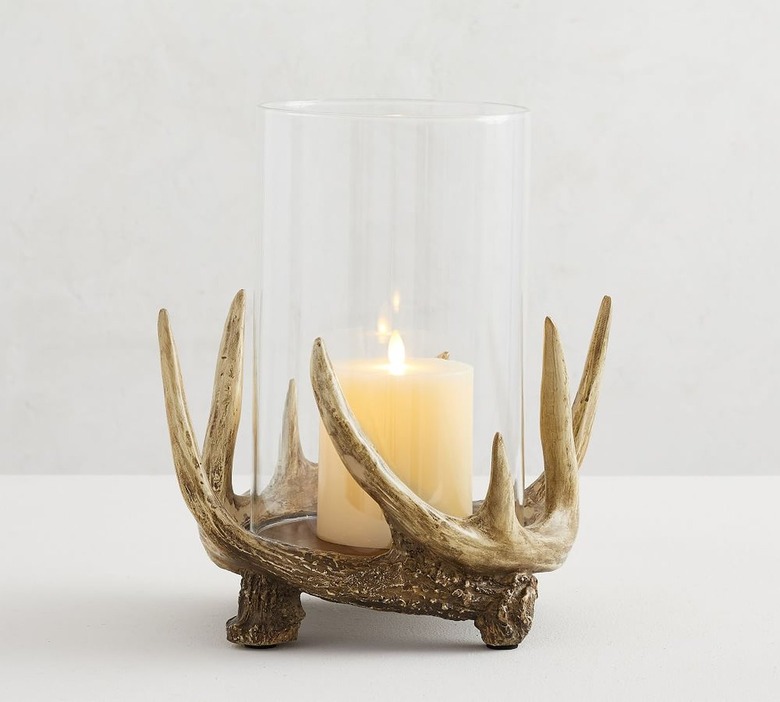 Pottery Barn Antler Hurricane Candleholder