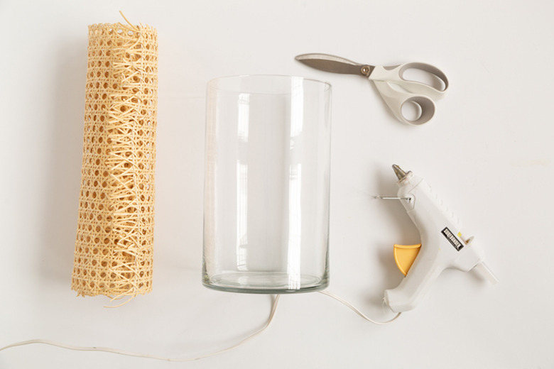 DIY Cane Wrapped Vase