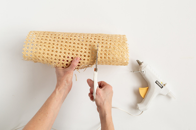 How to make a cane wrapped vase