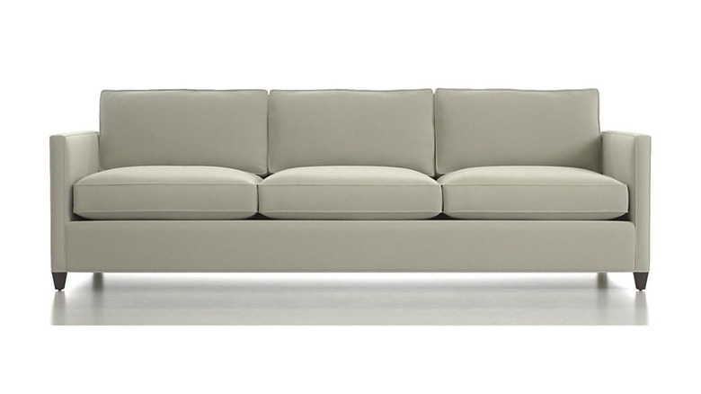 Crate and Barrel three-seat sofa in gray