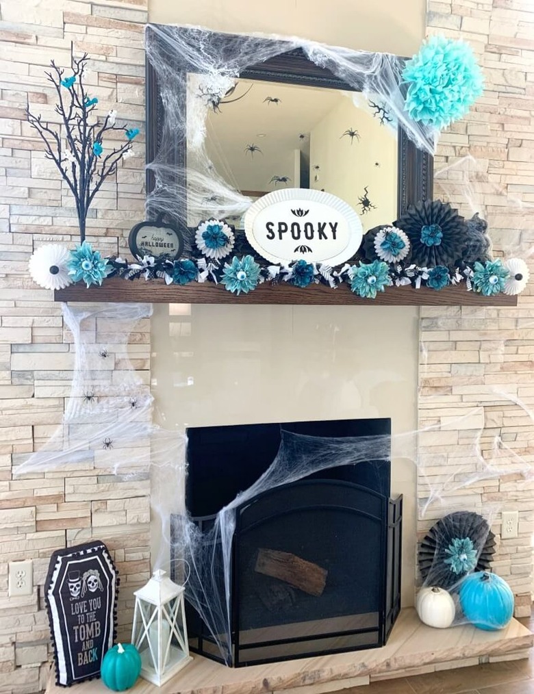 mantel with teal