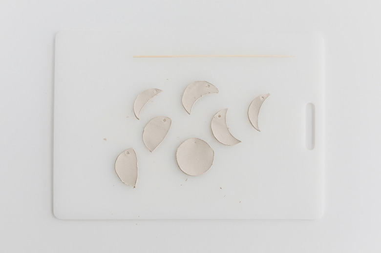 Cut out the shapes from the clay.