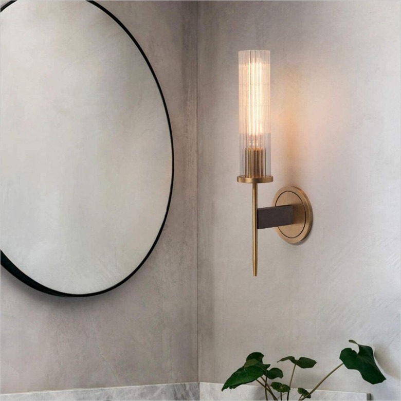 Amazon BOKT Bokt Midcentury Modern Wall Sconce Brass and Crystal