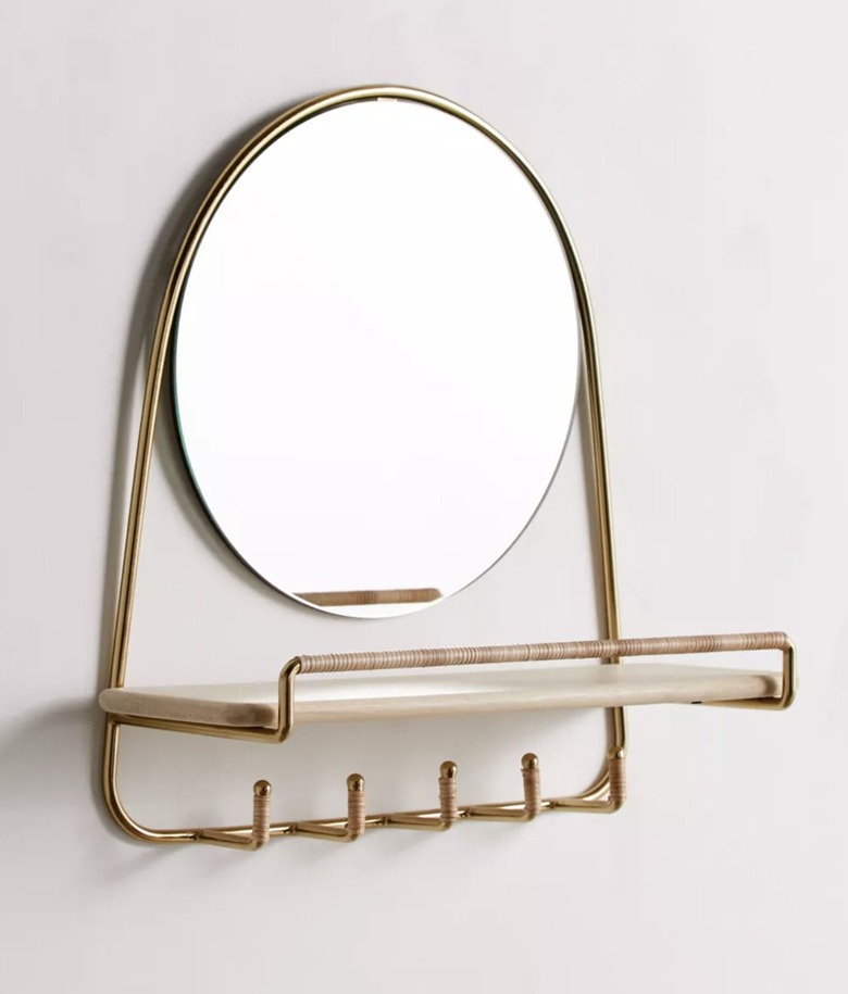 Mirror Multi-Hook Wall Shelf