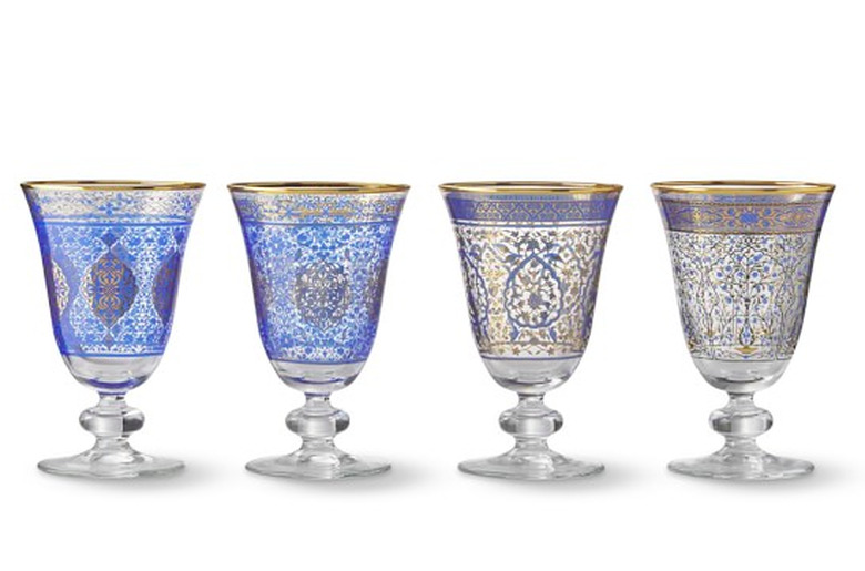hanukkah blue and gold goblets