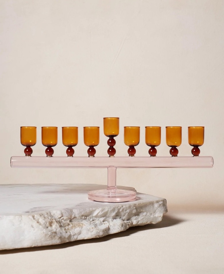 via maris glass colorful menorah