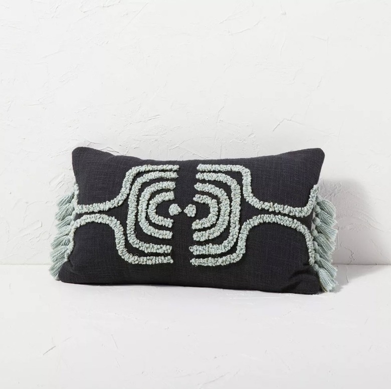 embroidered menorah pillow