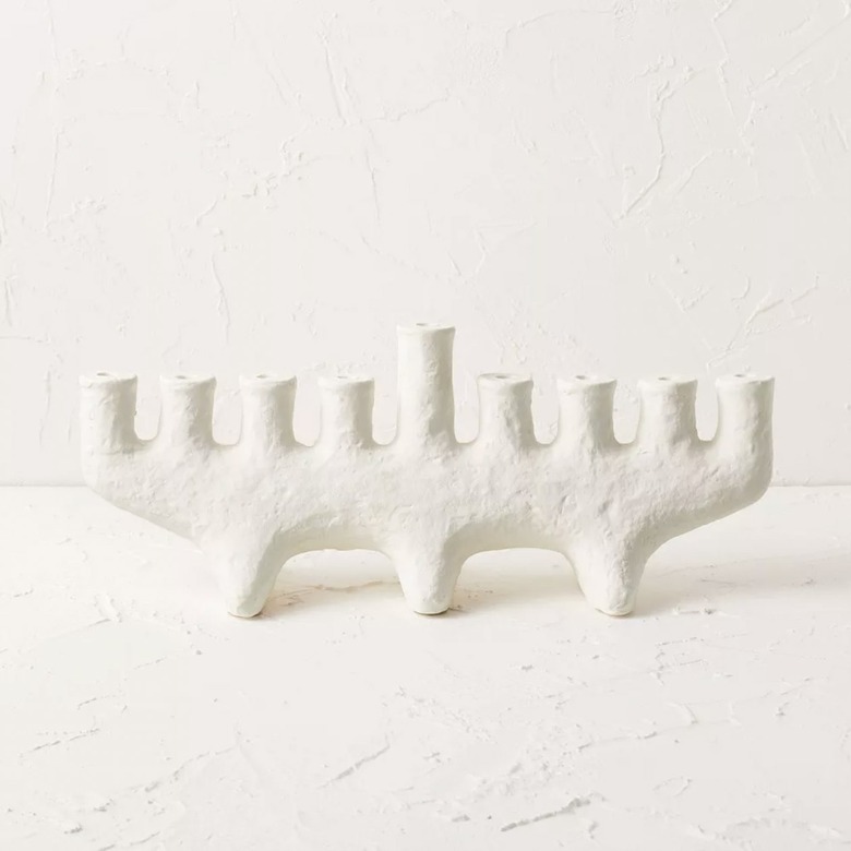 white clay menorah