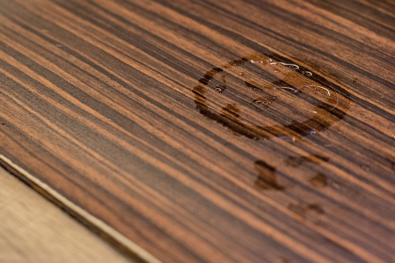 Glass water marks on the wooden table