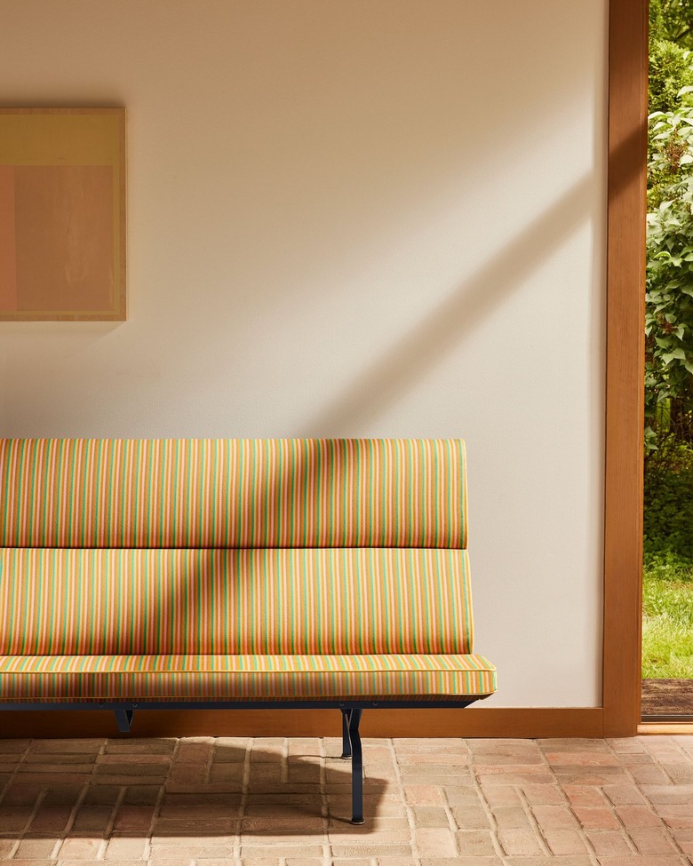 The Eames Compact Sofa in a light pink