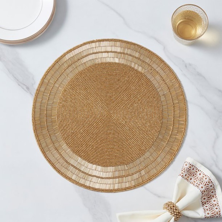 Gold round placemats