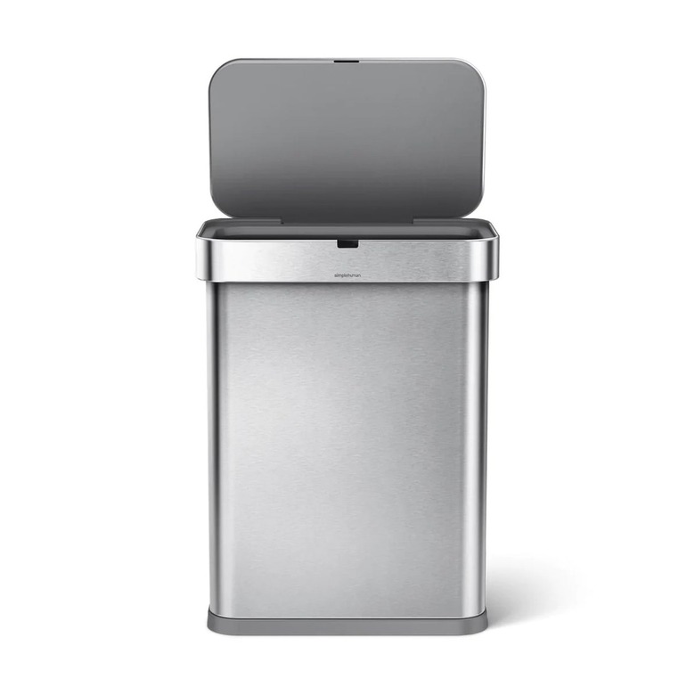 metal trash can with sensor