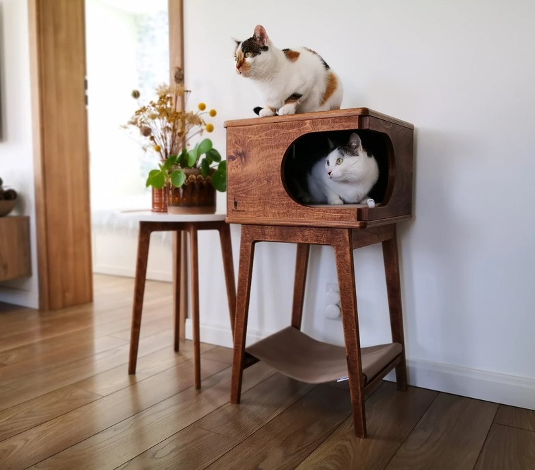 Purr Fur PL Dark Oak Cat House