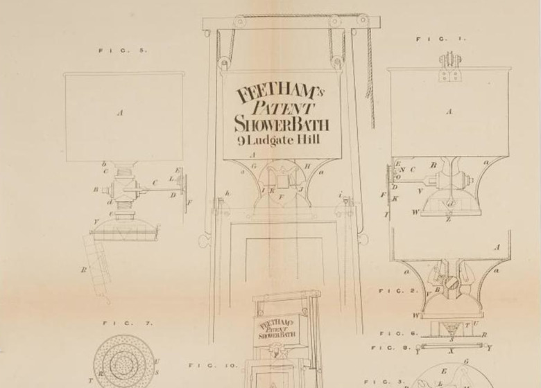 Drawing of William Feetham's shower patent
