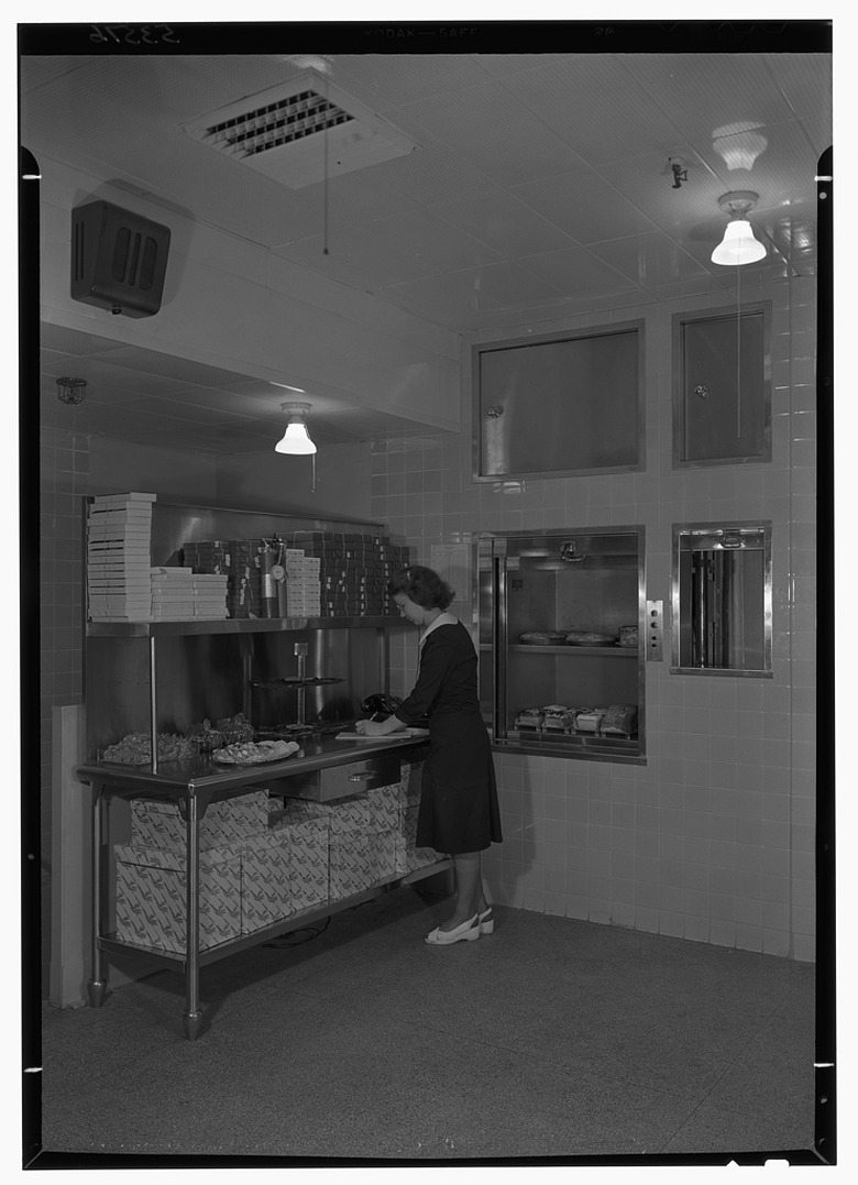 the dumbwaiter in the Esso Building in Rockefeller Center