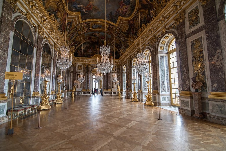 The Hall of Mirrors Galerie des Glaces in the Palace of Versailles in Versailles