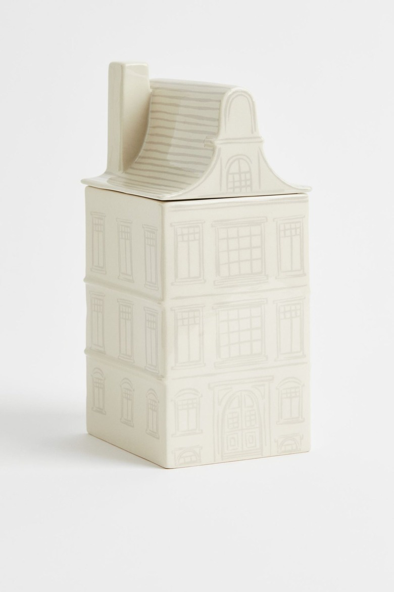House-shaped jar with lid