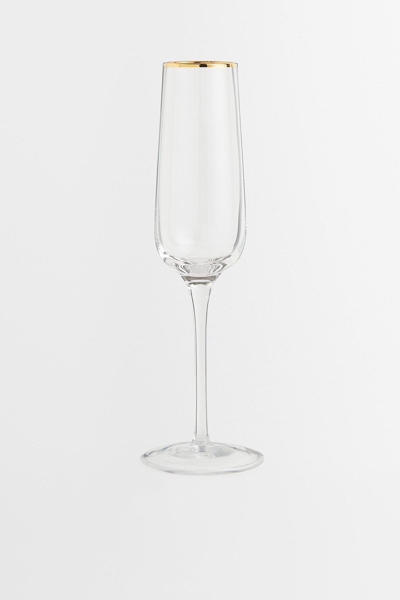 Gold-rimmed champagne flute