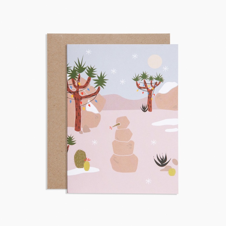 joshua tree-themed holiday card