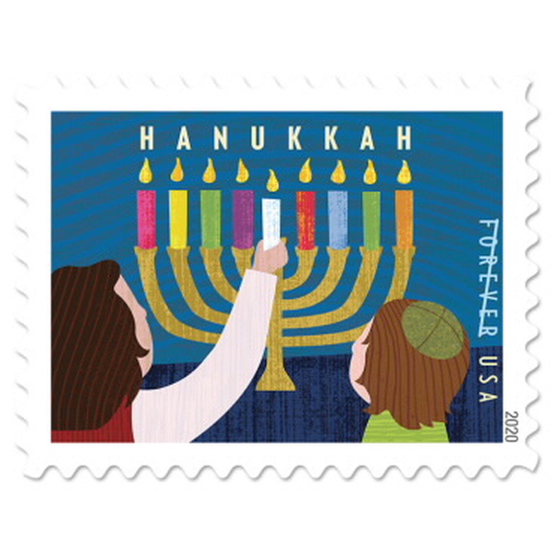 hanukkah themed stamp