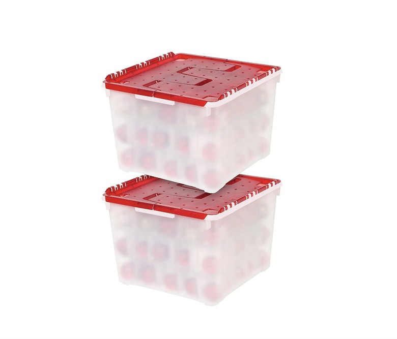 Plastic 2 pack of ornament storage containers