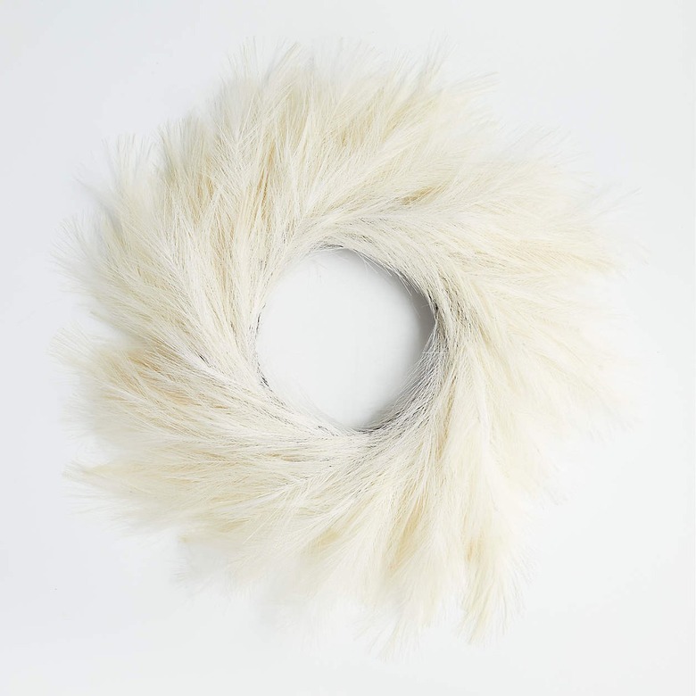 Faux White Pampas Grass Wreath