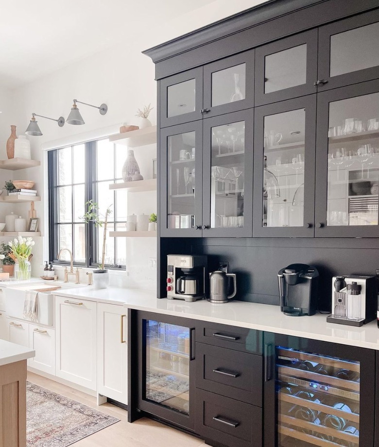 Black and white kitchen with sink