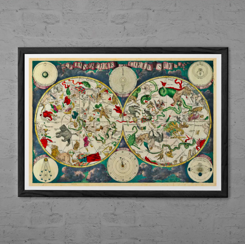 Black-Framed Moon Phases Print Horoscope art Zodiac Print Astrology Art