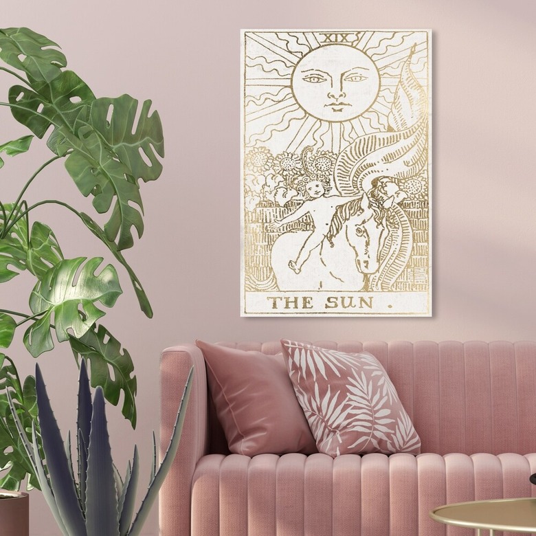The Sun Tarot Luxe' Astronomy and Space Wall Art Canvas Print - Gold