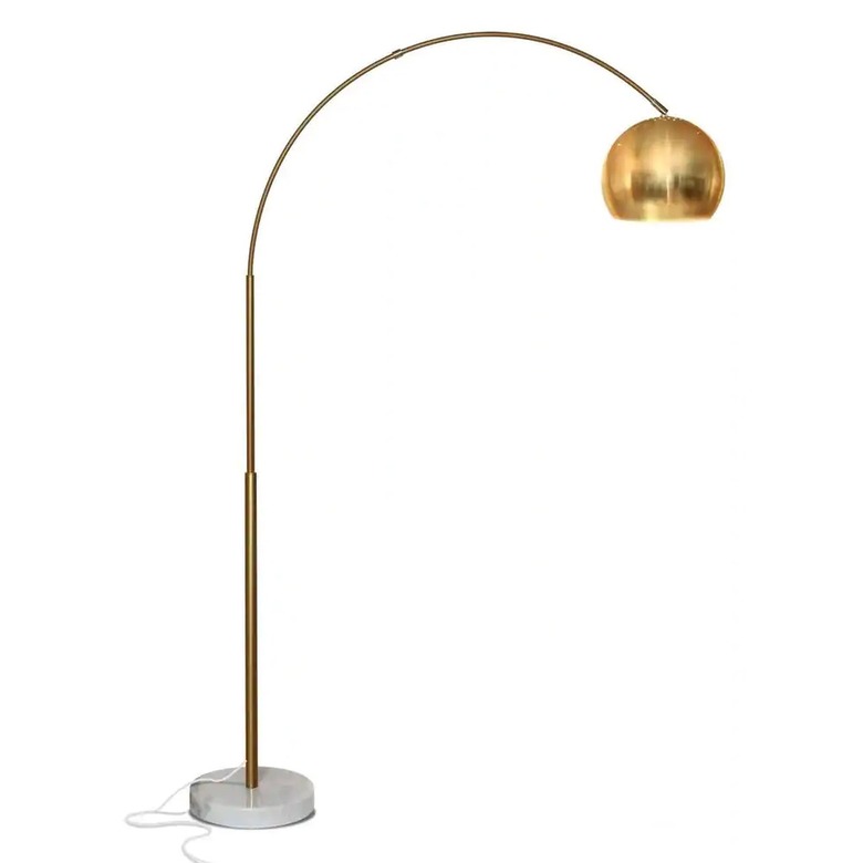 Brightech Olivia 75-Inch Brass LED Arc Floor Lamp