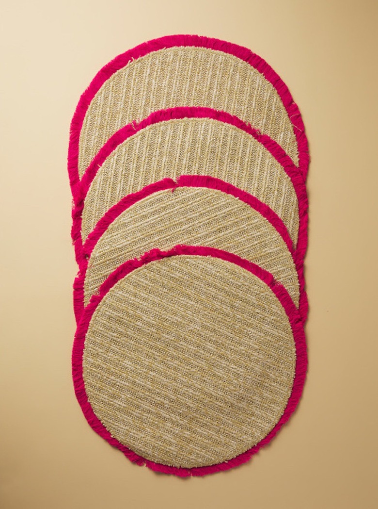 Sigrid Olsen 4-Pack Woven Fringe Border Placemats