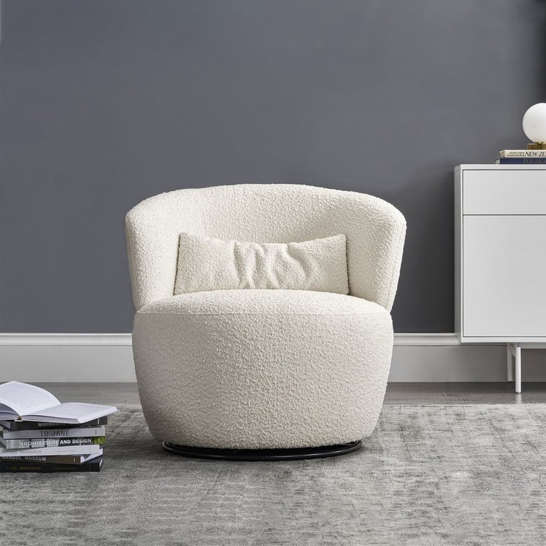Castlery Amber Bouclé Swivel Chair