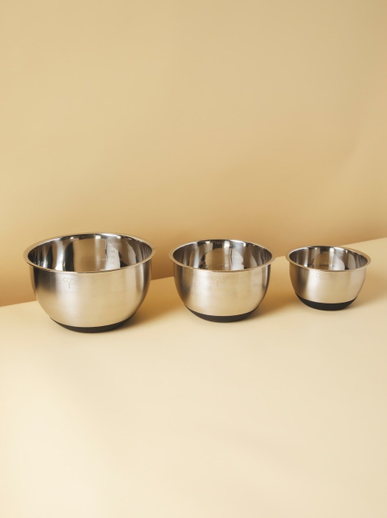 Core Bamboo 3-Piece Stainless Steel Non-slip Mixing Bowls