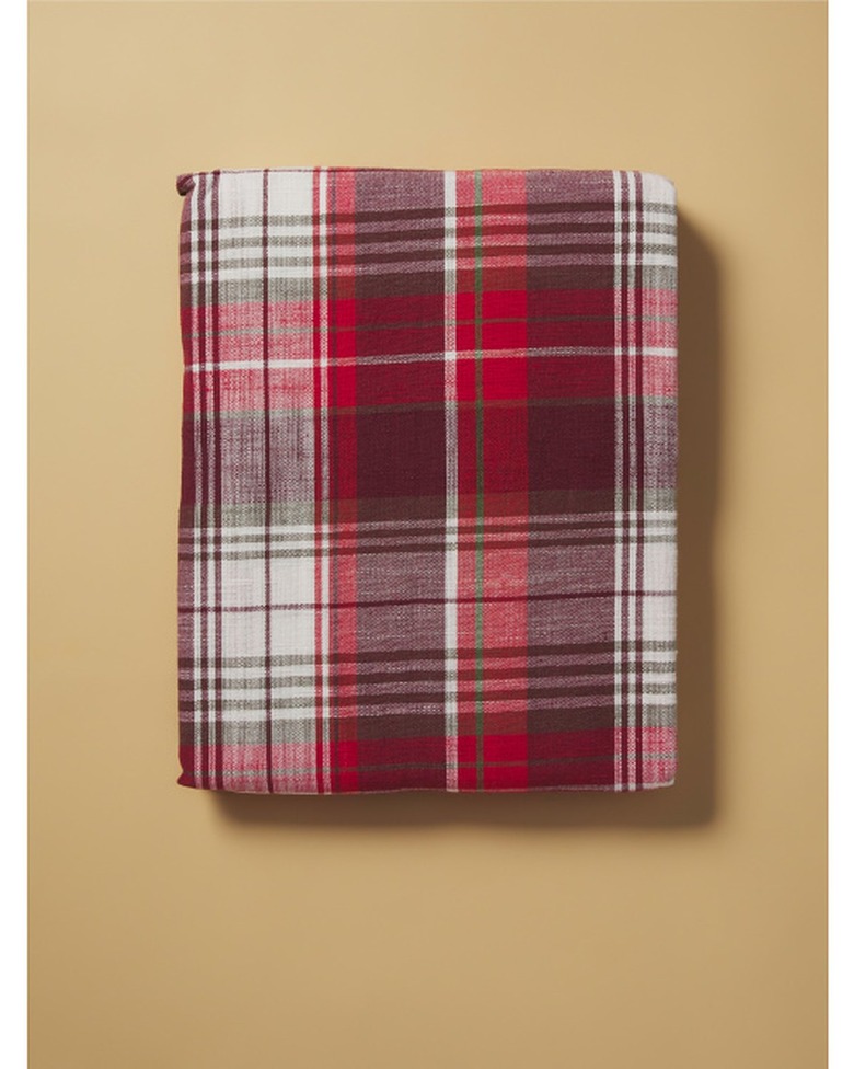 red plaid tablecloth