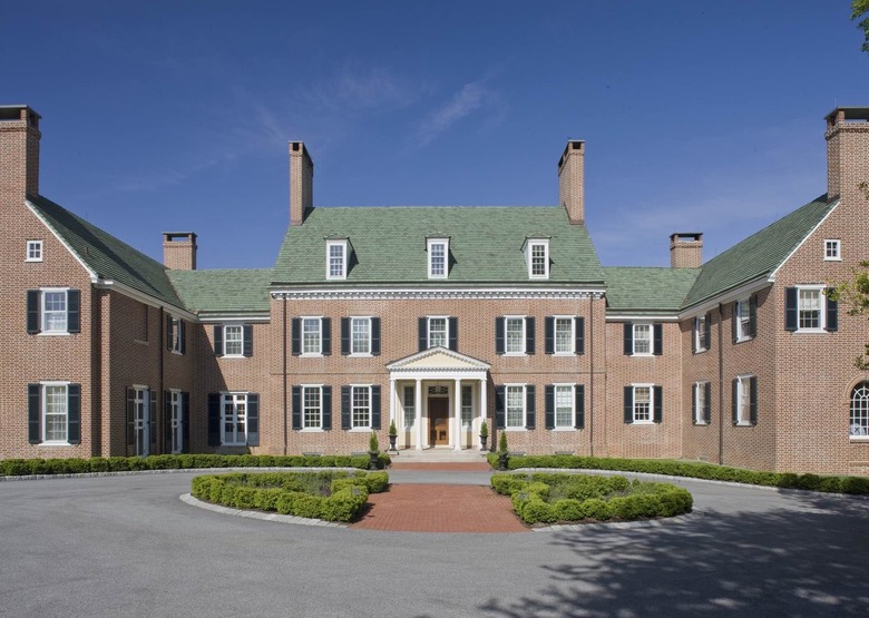 brick house with green roof