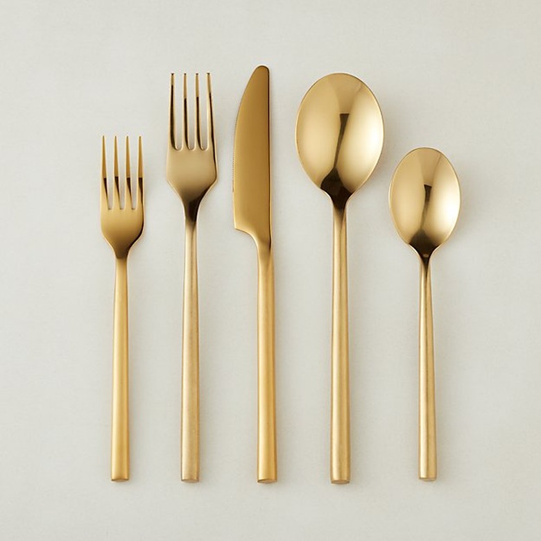 cb2 gold flatware