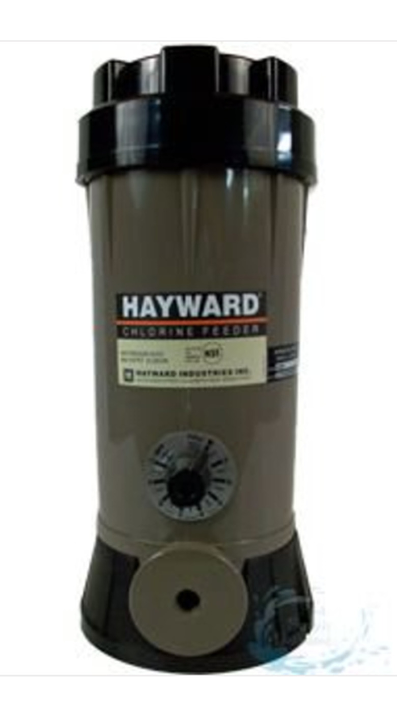 An in-line pool chorinator device.