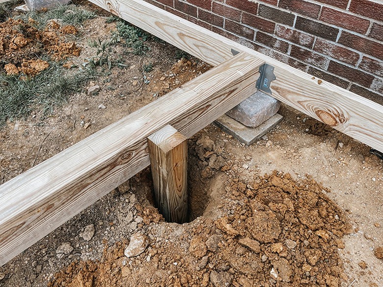 We used 4-inch-by-4-inch-by-2-feet posts for the anchors.