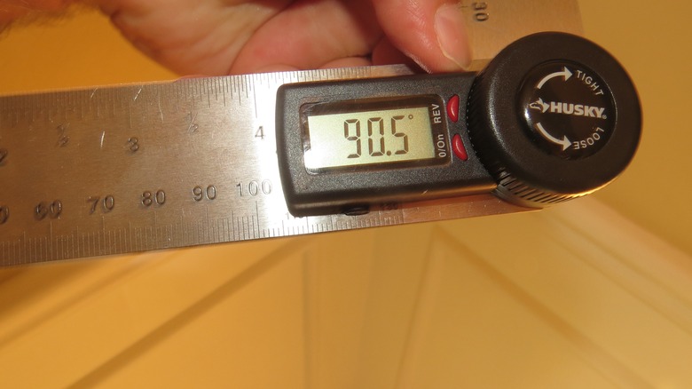 Display on a digital protractor.