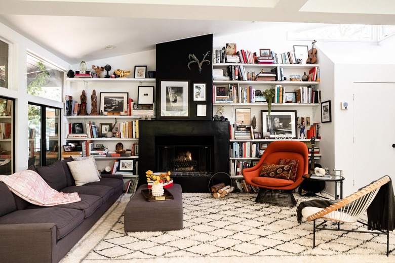 living room rug with sofa and accent seating