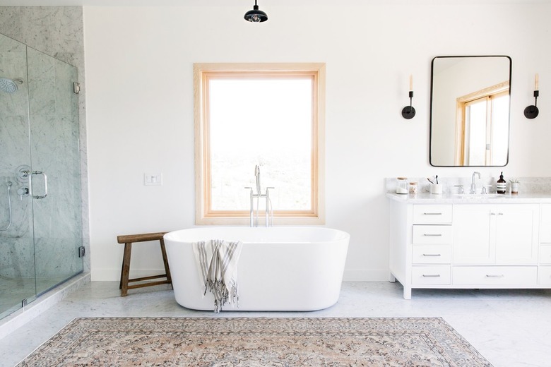 Bathroom with freestanding tub