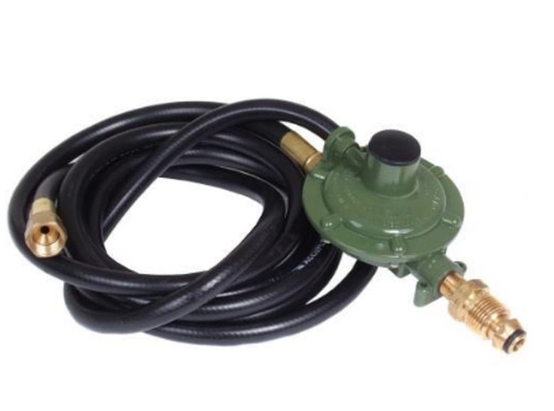 Propane regulator and hose.