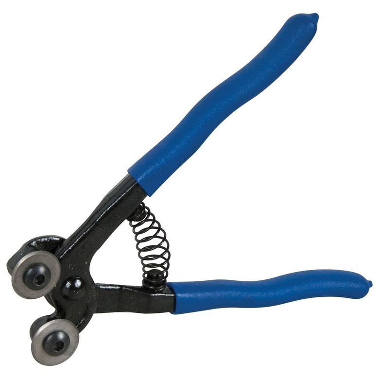 Wheeled tile nippers.
