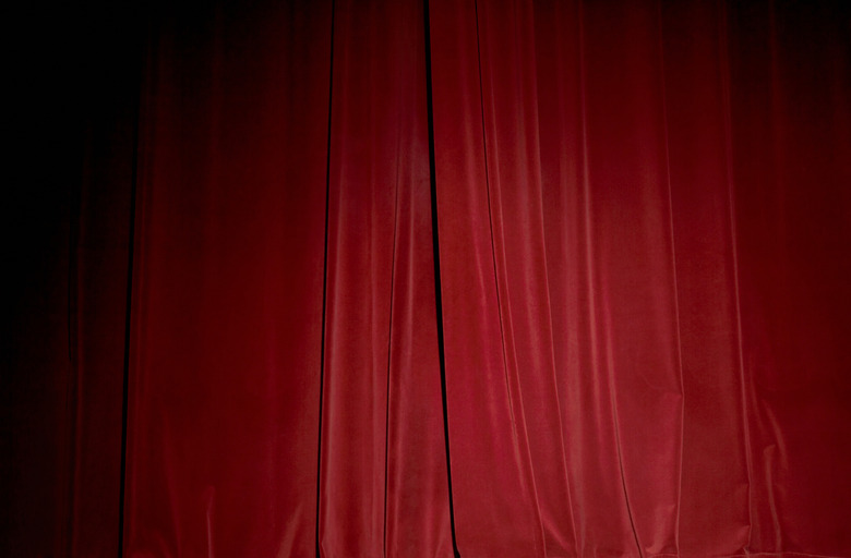 Red velvet stage curtain