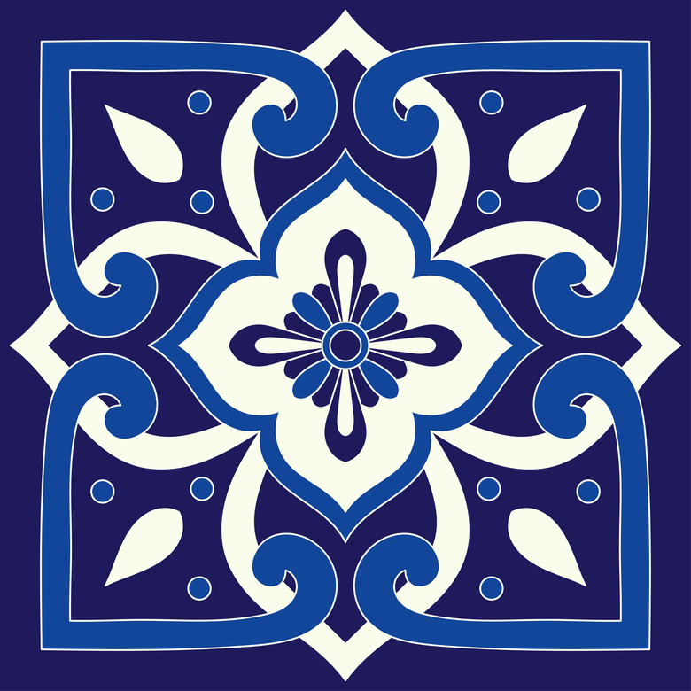 Italian tile pattern vector seamless element. Portuguese azulejos