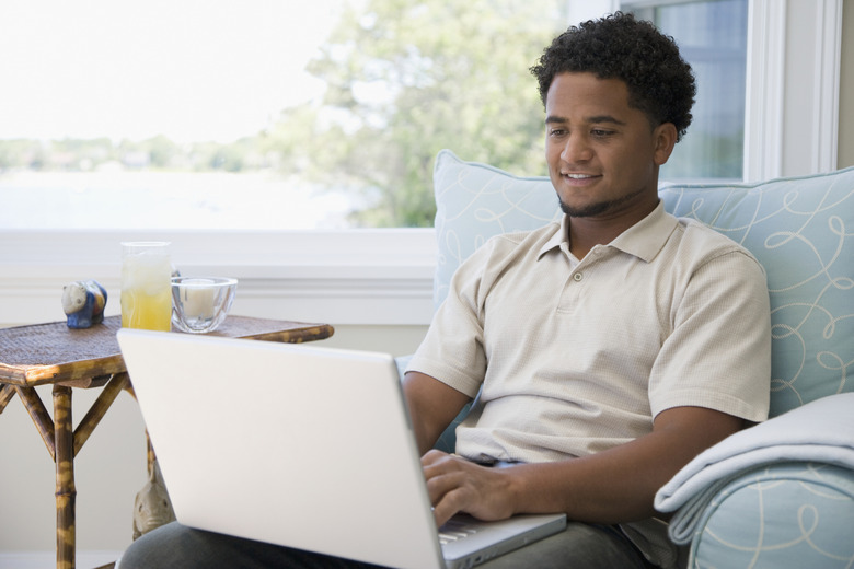 Young man using a laptop