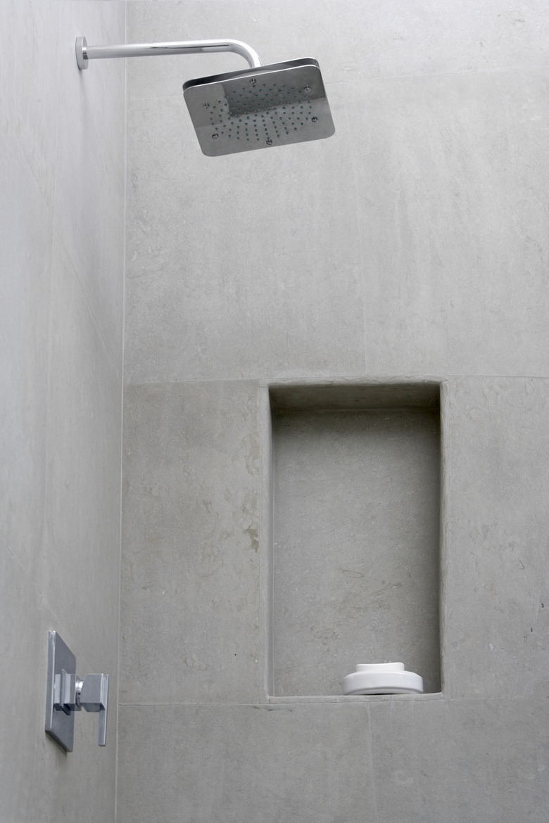 Shower and a soap dish in the bathroom