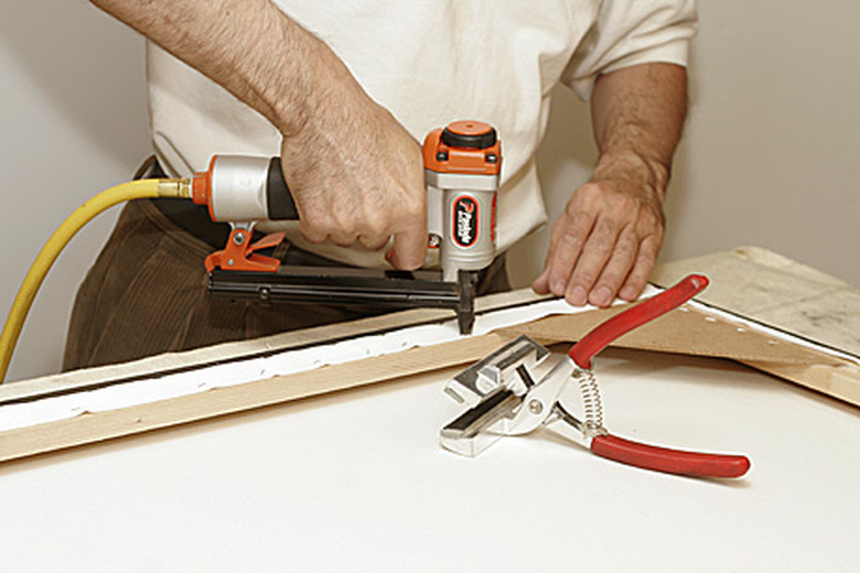 Stretching canvas art.