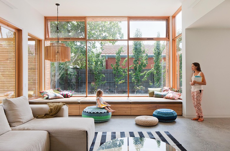 Bay window in living room.